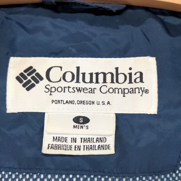 Columbia Omni-Tech Windbreaker Jacket Mens Small Blue Breathable Waterproof - Picture 11 of 16